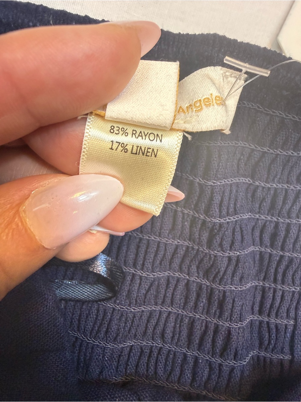 Monteau Los Angeles Strapless Navy Belted Romper Linen Blend Shorts - Picture 8 of 8